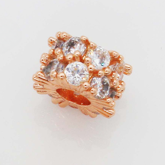 Cuentas de partición de granja de doble hilera de oro rosa al por mayor 10pcs/paquete